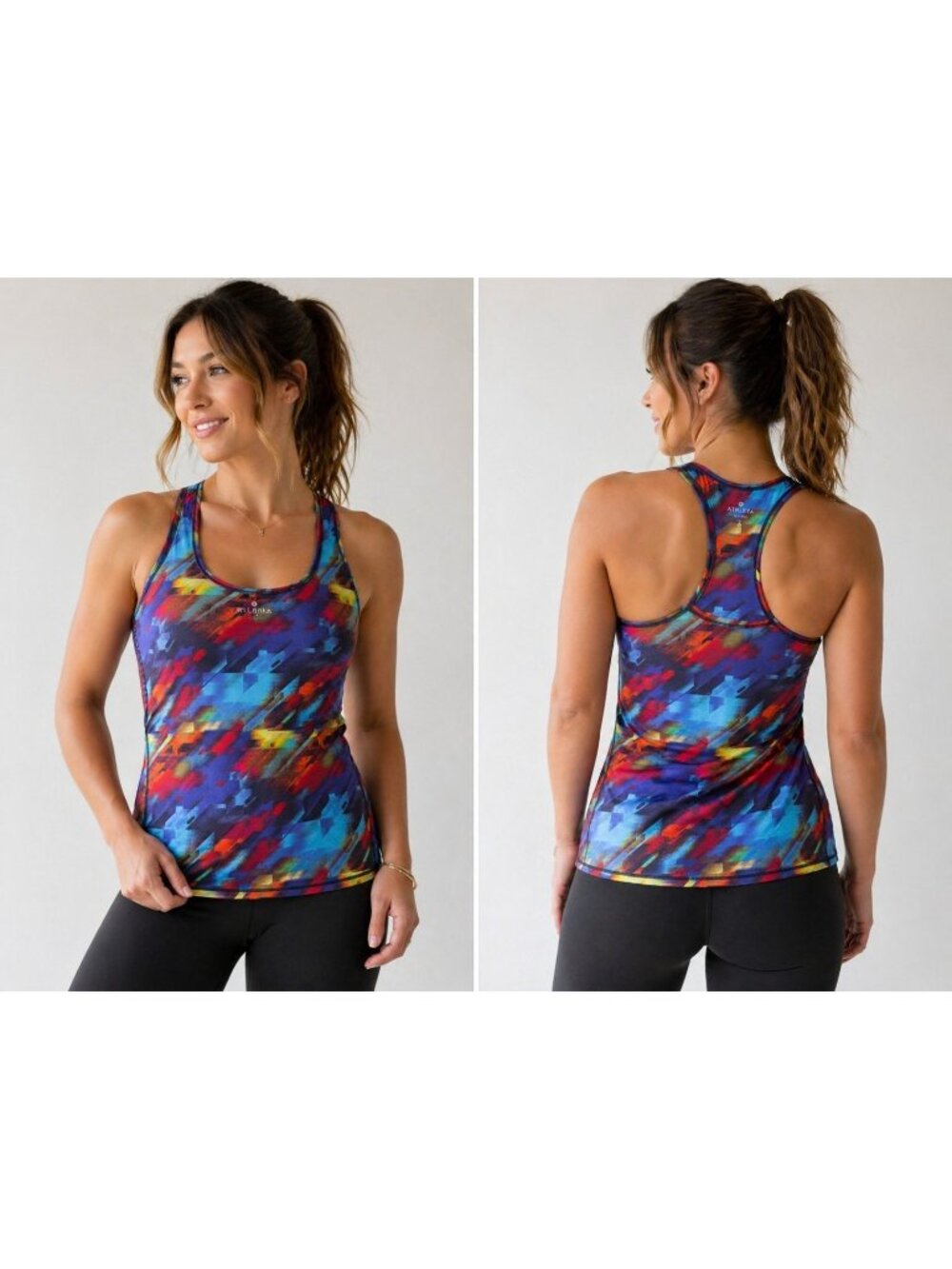 Athleta Racerback Tank Top Small Multicolor Athletic Workout Gym ActivewearHL561